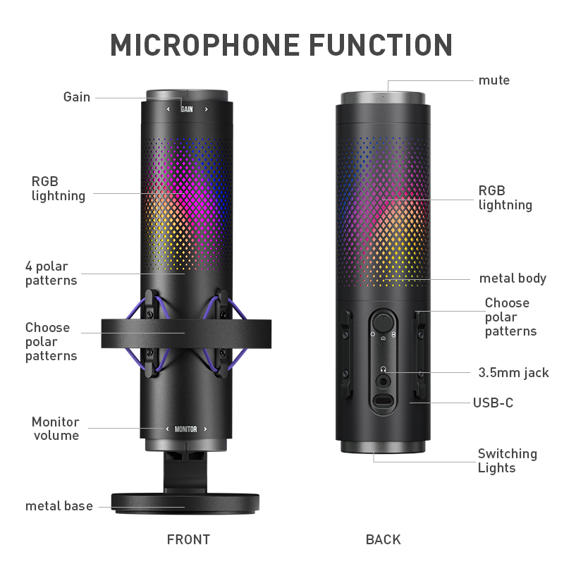Microfone Condensador USB de M - Gaming Console Youtube avaliação e preço