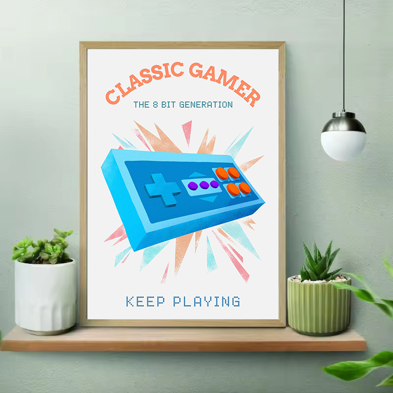Retro colorido gamer com joyst - Gaming Console Picture avaliação e preço
